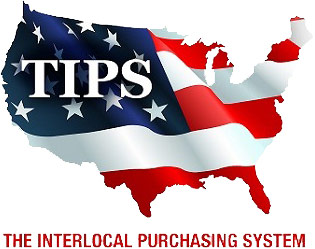 TIPS Logo TIPS Logo - Map of United States with flag overlaying and white serif type over that