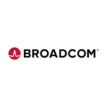 Broadcom Logo - Black sans-serif type with red circle icon to left