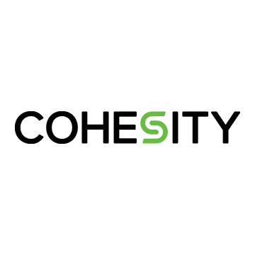 Cohesity Logo - Black sans-serif type with bright green letter s