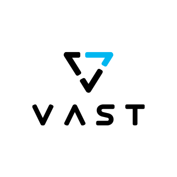 Vast Logo - Black sans-serif type with V icon above